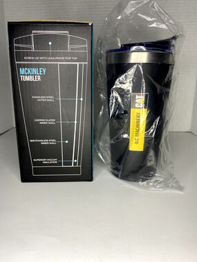 McKinley NC MACHINERY CAT TUMBLER W Screw on Lid 20 OZ NEW!